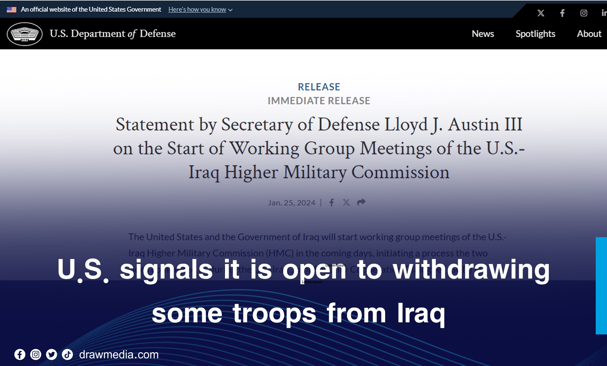 DrawMedia.net / U.S. signals it is open to withdrawing some troops from Iraq