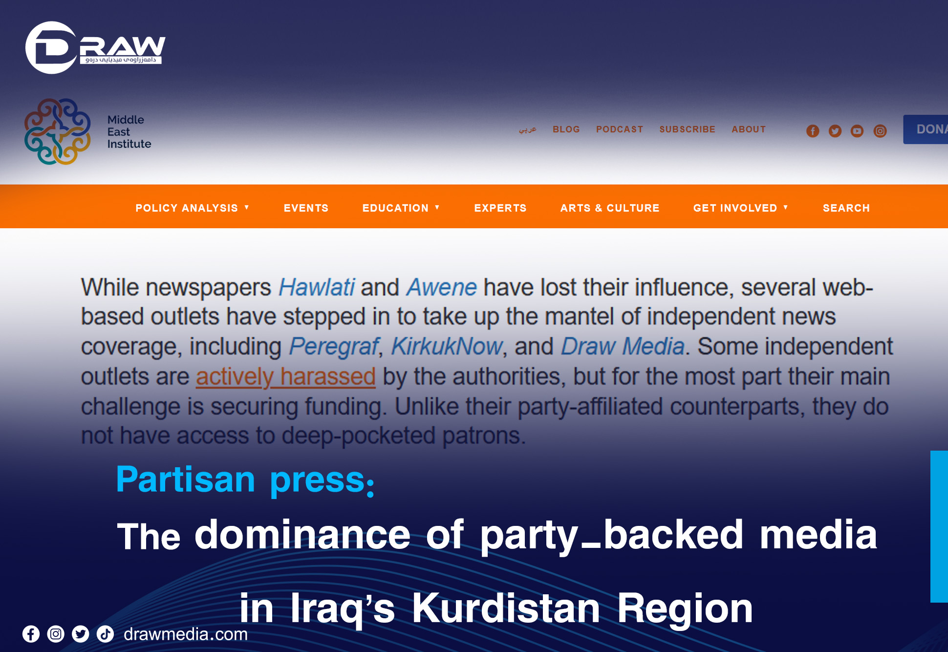 DrawMedia.net / Partisan press: The dominance of party-backed media in Iraq’s Kurdistan Region