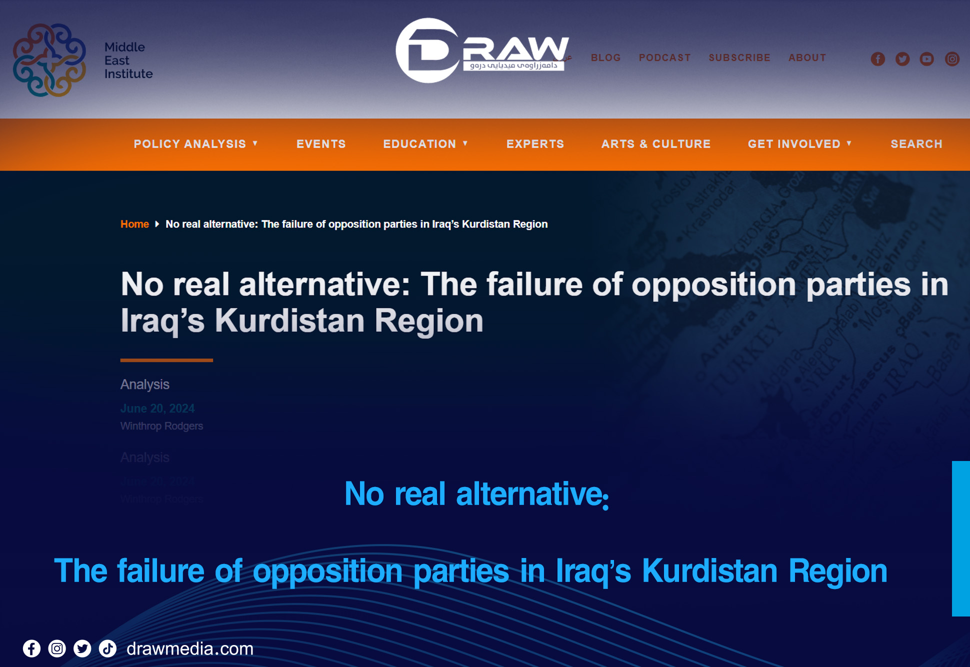 No real alternative: The failure of opposition parties in Iraq’s Kurdistan Region