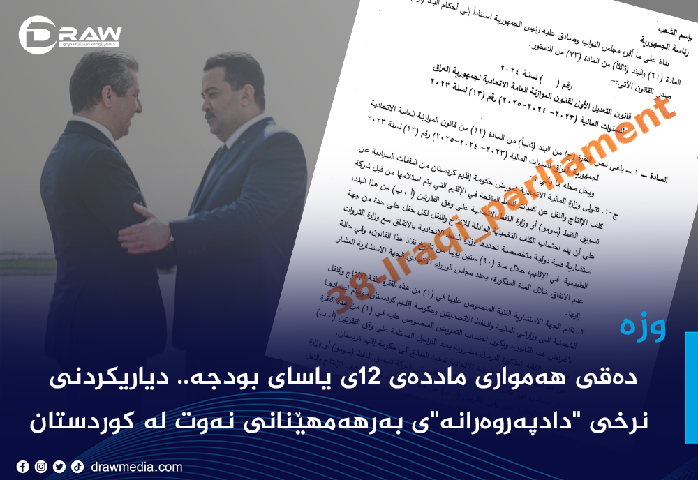 دەقی هەمواری ماددەی 12ی یاسای بودجە.. نرخی 