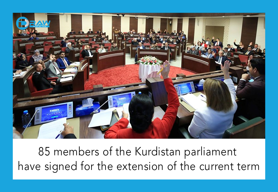 85 members of the Kurdistan parliament have signed for the extension of the current term