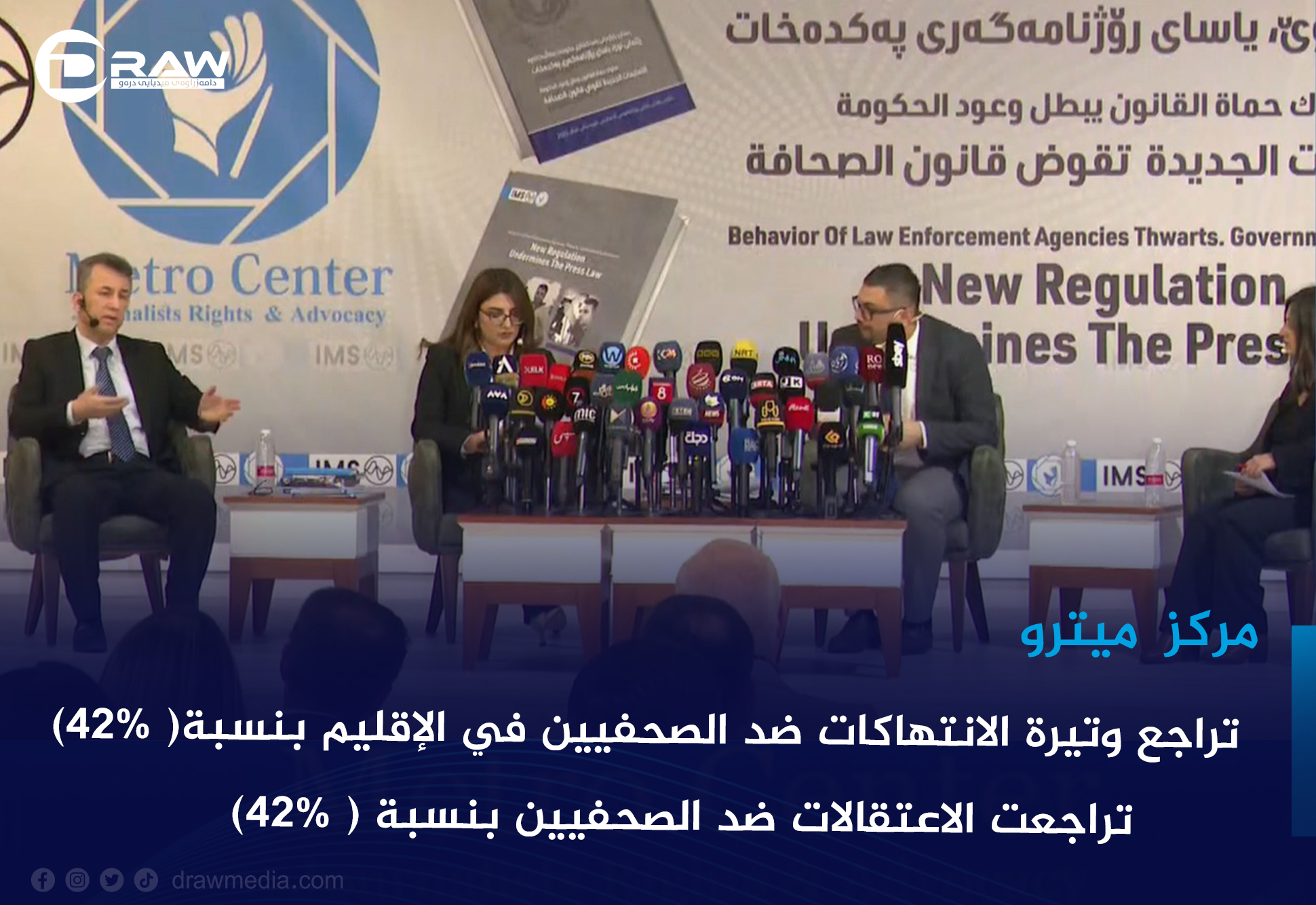   تراجع وتيرة الانتهاكات ضد الصحفيين في الإقليم بنسبة( 42%)