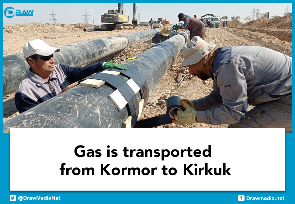 Gas is transported from Kormor to Kirkuk