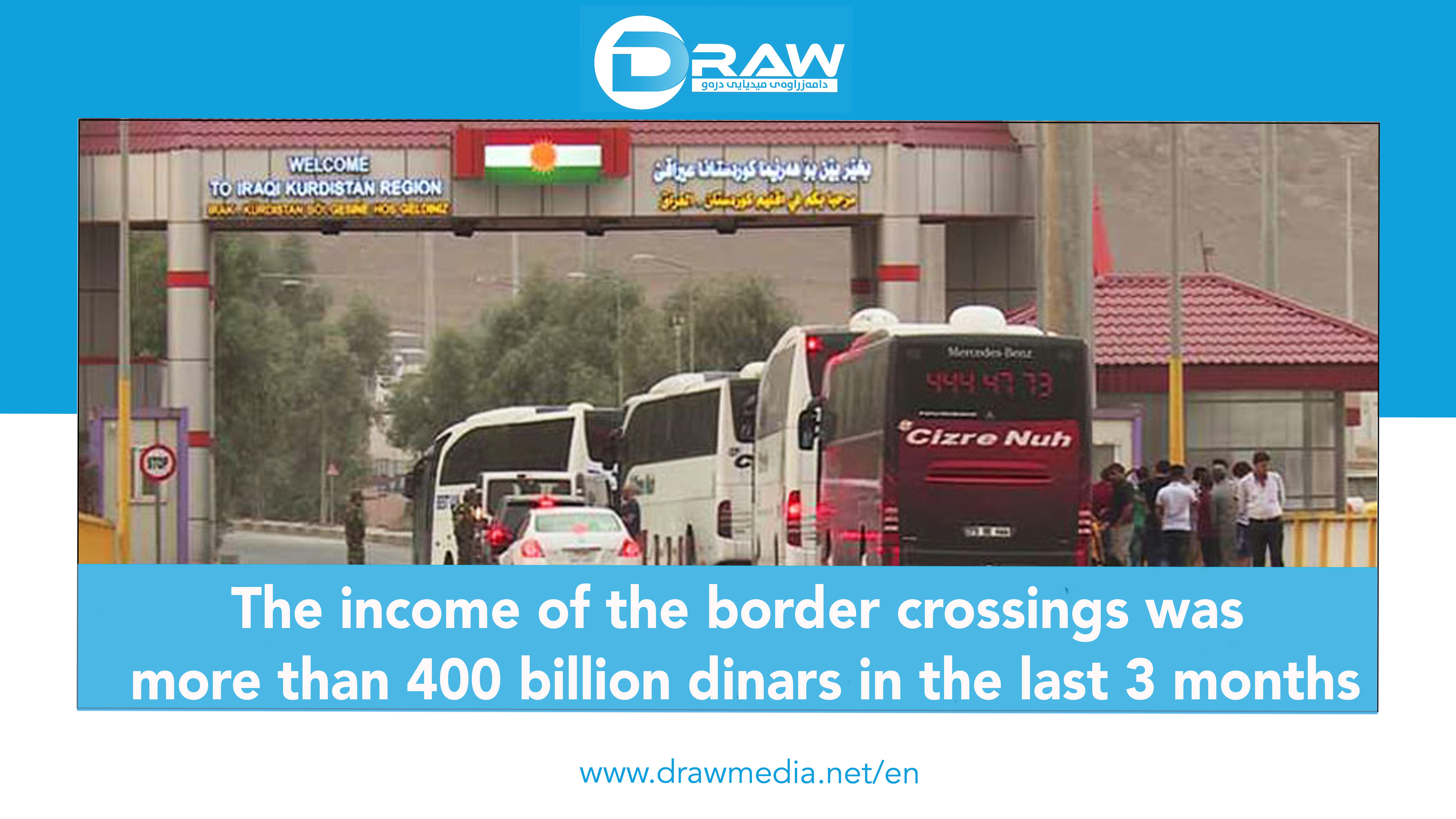 The income of the border crossings was more than 400 billion dinars in the last 3 months