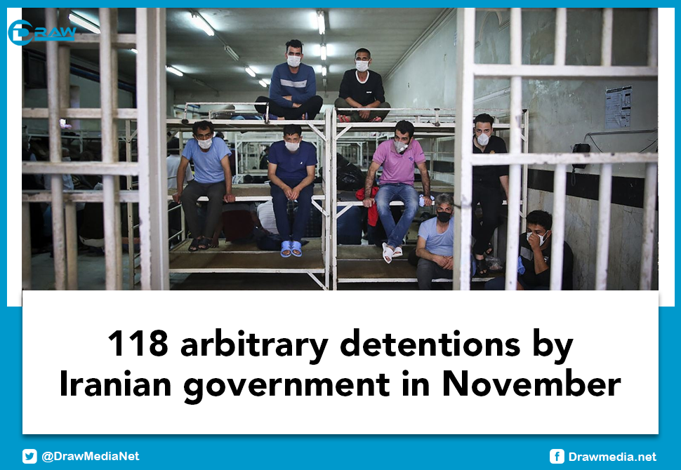 118 arbitrary detentions by Iranian government in November 