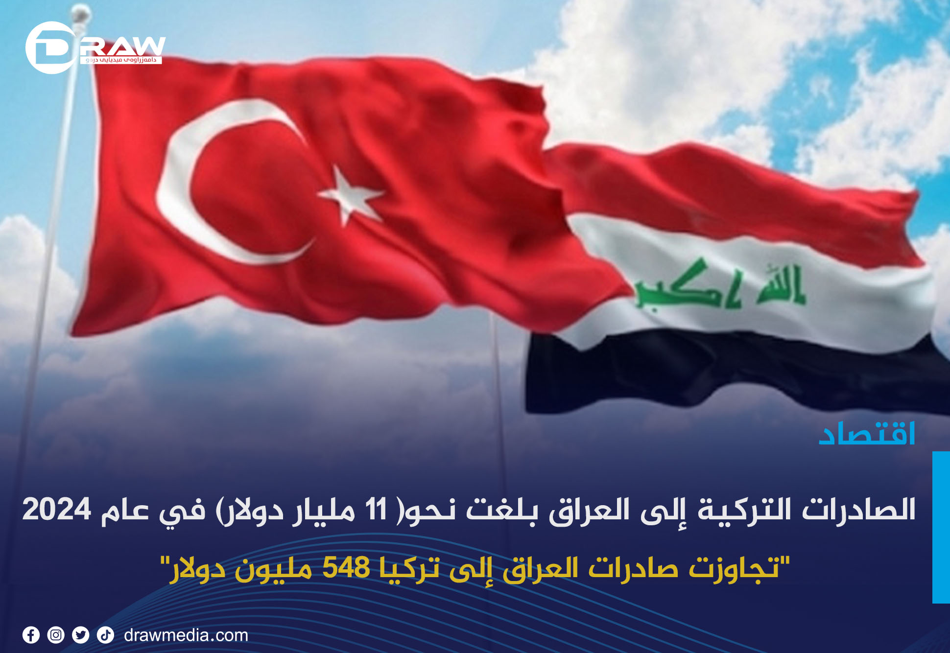 الصادرات التركية إلى العراق بلغت نحو( 11 مليار دولار) في عام 2024