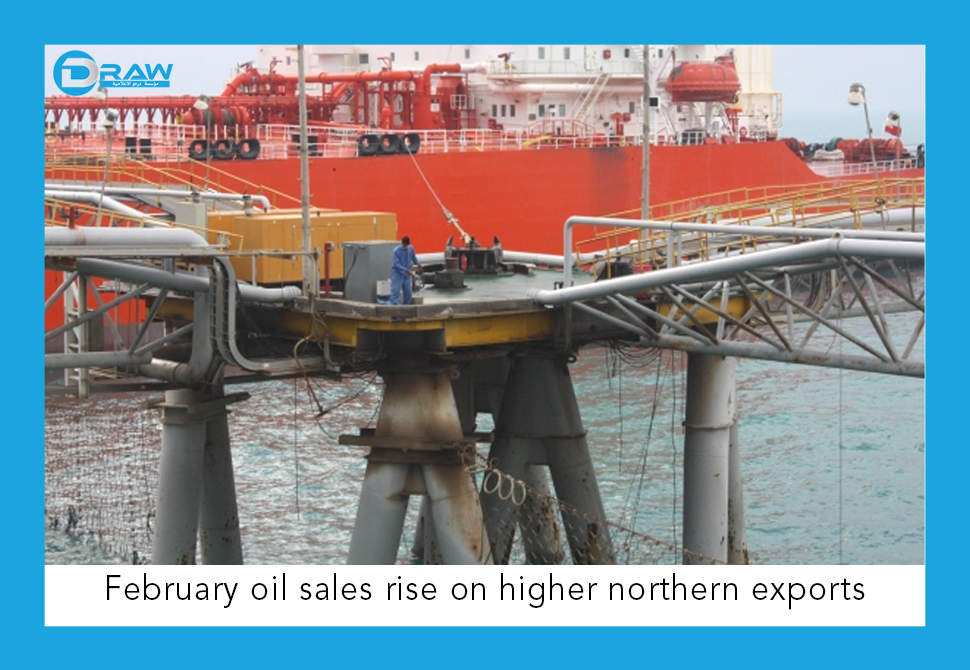 February oil sales rise on higher northern exports