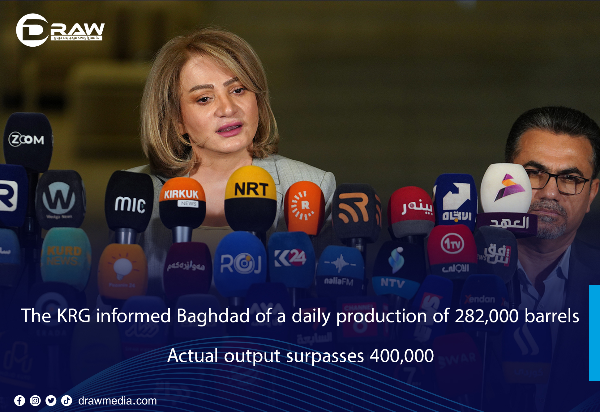 The KRG reported to Baghdad that its daily oil production is 282,000 barrels, while the true output exceeds 400,000 barrels.