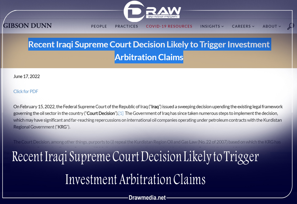 Recent Iraqi Supreme Court Decision Likely to Trigger Investment Arbitration Claims