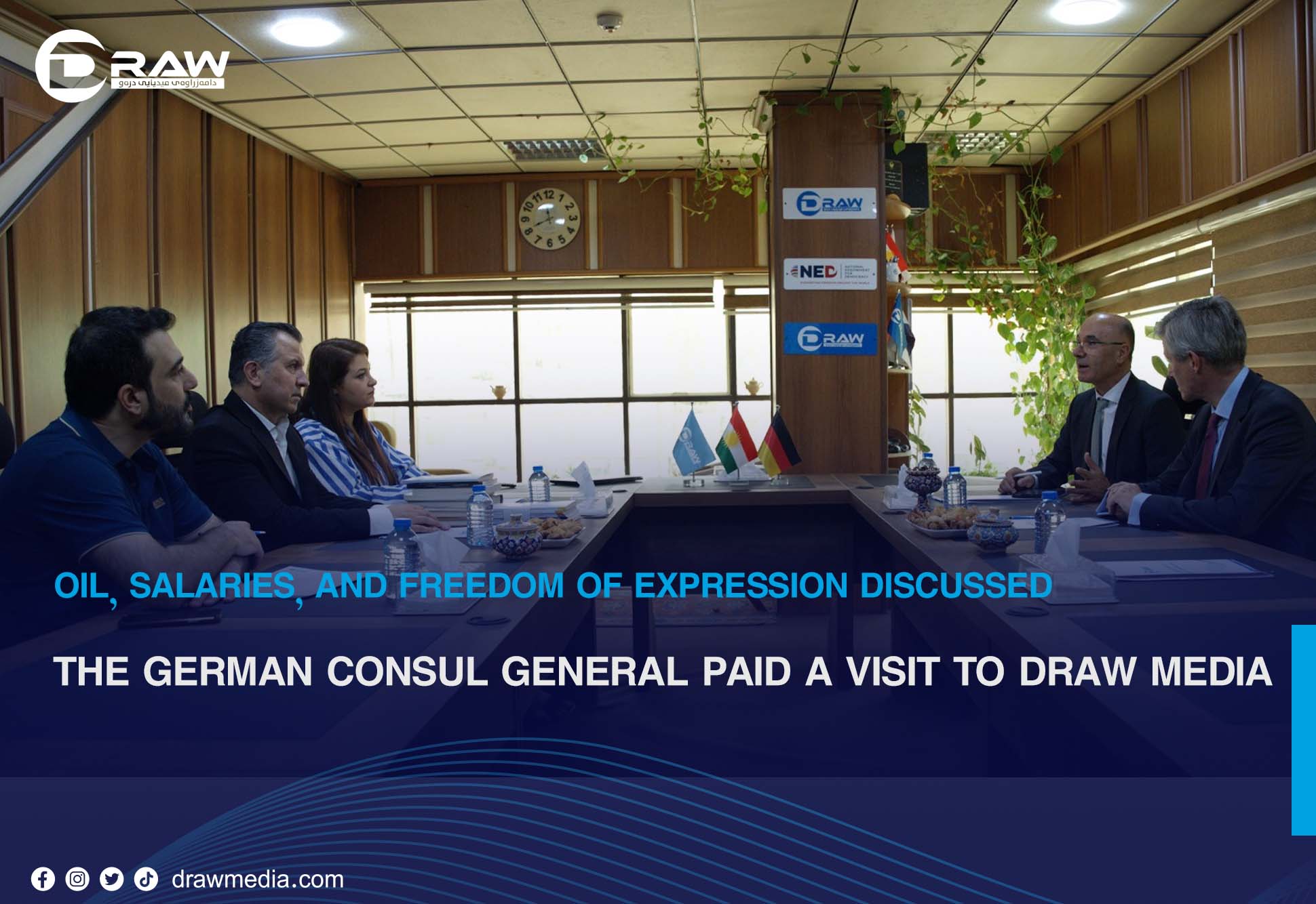 German Consul visited Draw Media, discussed oil, salaries, elections