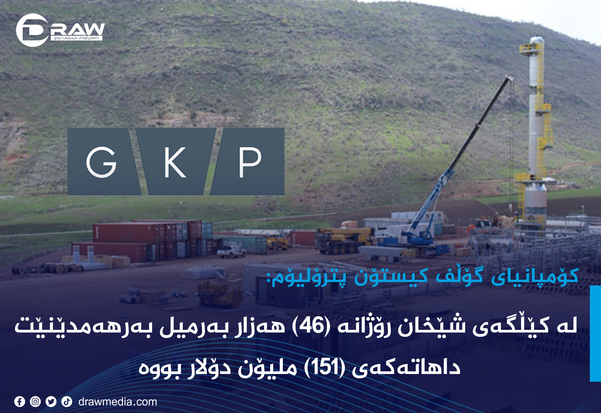 بەرهەم و داهاتی گۆڵف کیستۆن لە کێڵگەی نەوتی 